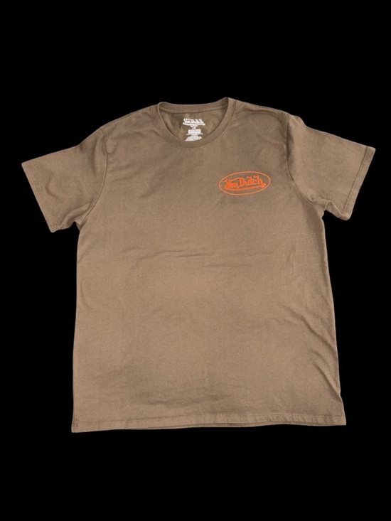 Von Dutch Other - Von Dutch Brown Graphic Tee Orange Logo Y2K Streetwear Size Large